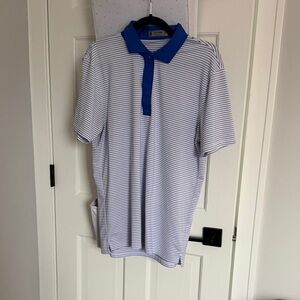 G/FORE Blue and White Striped Polo Shirt
